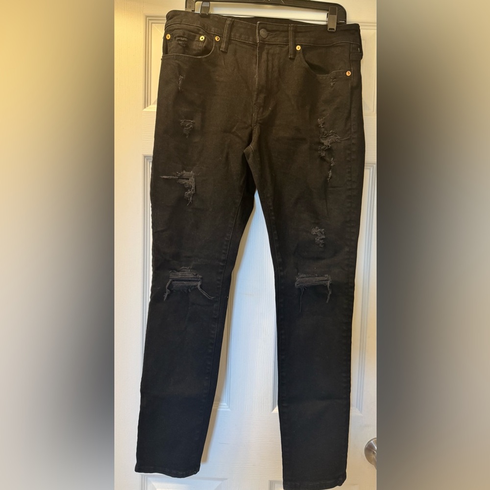 American Eagle Airflex Black Distressed Men's Jeans